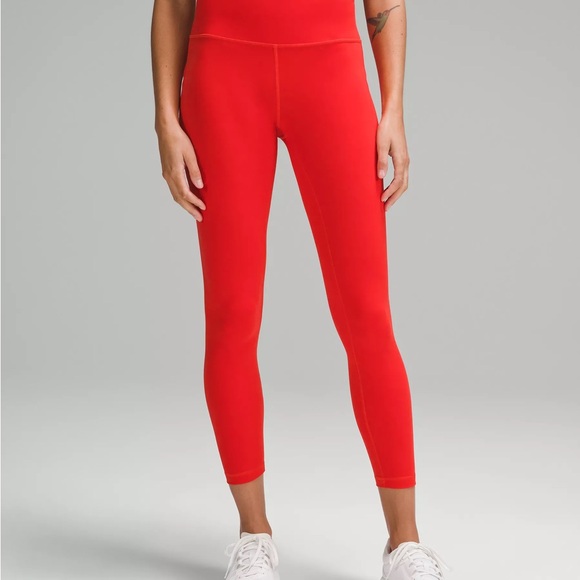 lululemon athletica Pants - Lululemon Wunder Train High-Rise Tight with Pockets 25", shade: red/hot heat